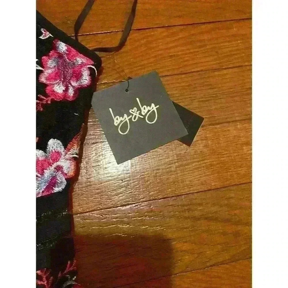 By & By Dress NWT Size 5 Embroidered Floral Print Spaghetti Straps - Picture 3 of 4
